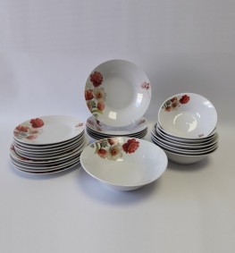 Набор тарелок и салатников Букет цветов 17-170 (31 предметный) Lexin (Китай)
